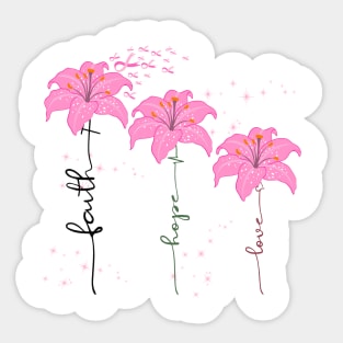 Breast Cancer Awareness Faith Hope Love Sticker